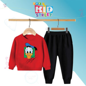 Donald Duck Printed Sweatshirt Set – Red