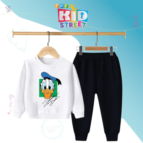 Donald Duck Printed Sweatshirt Set – White