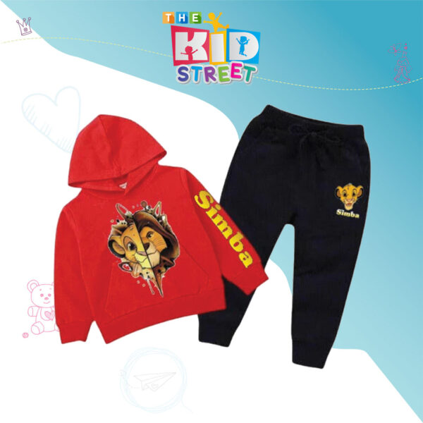 Lion Simba Hoodie with Trouser – Red