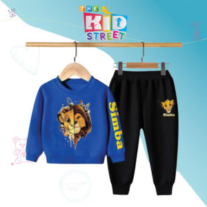 Simba Printed Sweatshirt Set – Blue