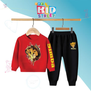 Simba Printed Sweatshirt Set – Red