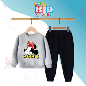 Minni Mouse Printed Sweatshirt Set – Grey