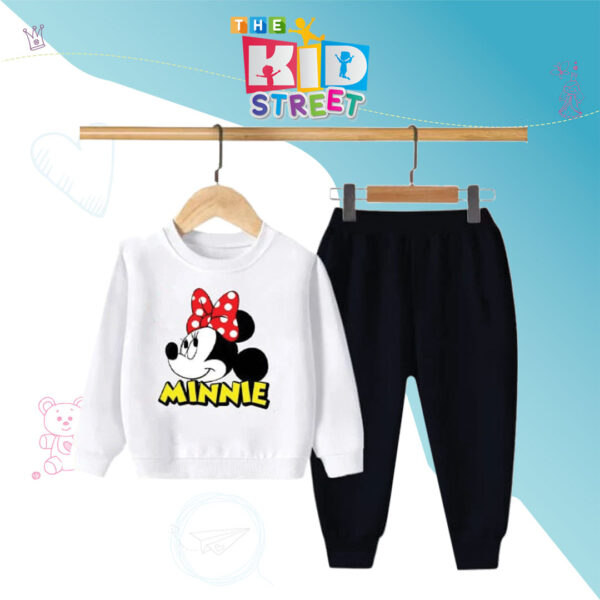 Minni Mouse Printed Sweatshirt Set – White