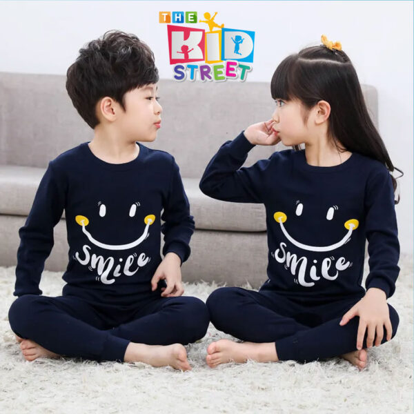 Navy Blue Smile Full Sleeves Set