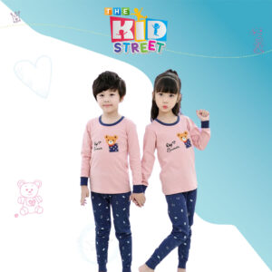 Pink and Blue Bear Full Sleeves Set