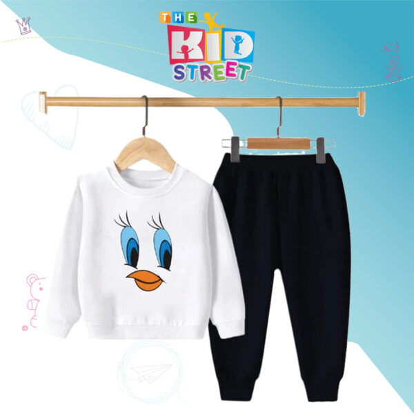 Tweety Face Sweatshirt Set – White