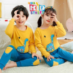 Yellow Blue Dino Full Sleeves Set