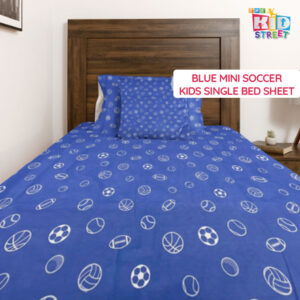 Blue Mini Soccer Kids Bed Sheet