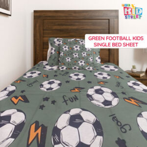 Green Football Kids Bed Sheet