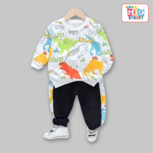 Color-Dino-Print-Sweatshirt-Set