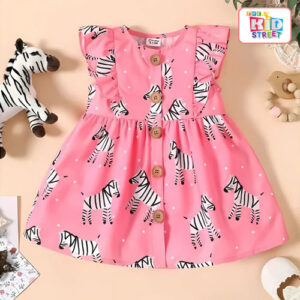 Pink-Frock-With-Zebra-Print