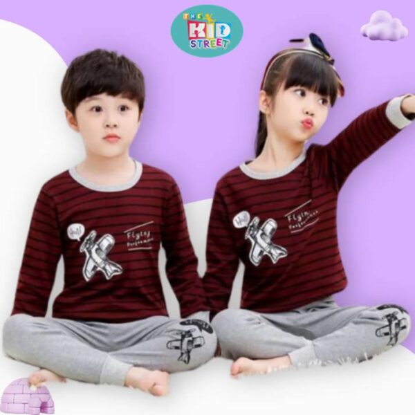Maroon Flying Performance Print Kids Wear